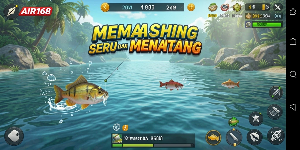 Tampilan gameplay memancing yang menegangkan dan menarik di AIR168.