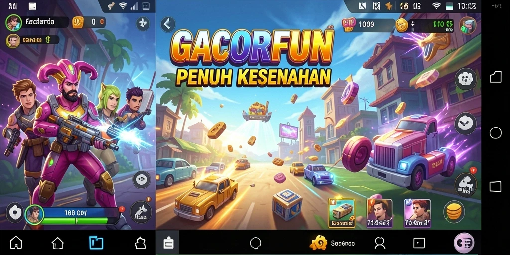 Screenshot gameplay GACORFUN dengan pengalaman arcade yang seru.