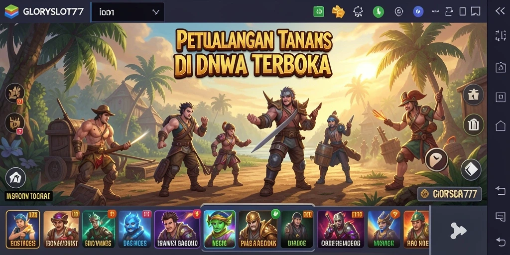 Tangkapan layar menampilkan gameplay GLORYSLOT777 di dunia terbuka yang menakjubkan.