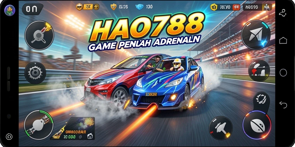 Tampilan gameplay balap HAO788 yang seru dan mendebarkan.