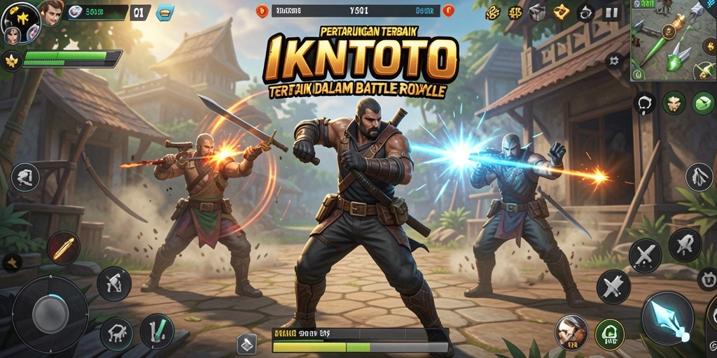 Tangkapan layar permainan <strong>IKNTOTO</strong> memperlihatkan aksi pertarungan intens di arena Battle Royale.