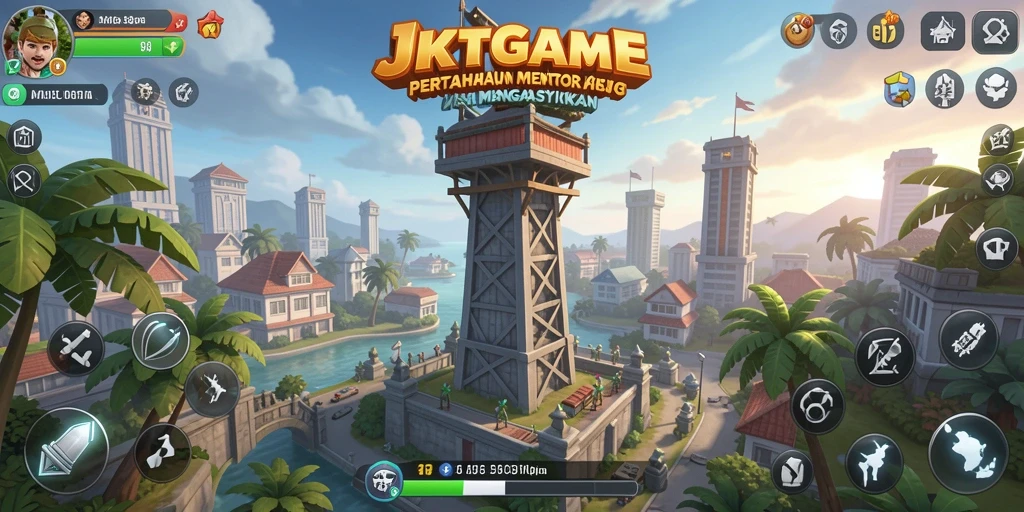 Tampilan gameplay menara yang menarik di JKTGAME.
