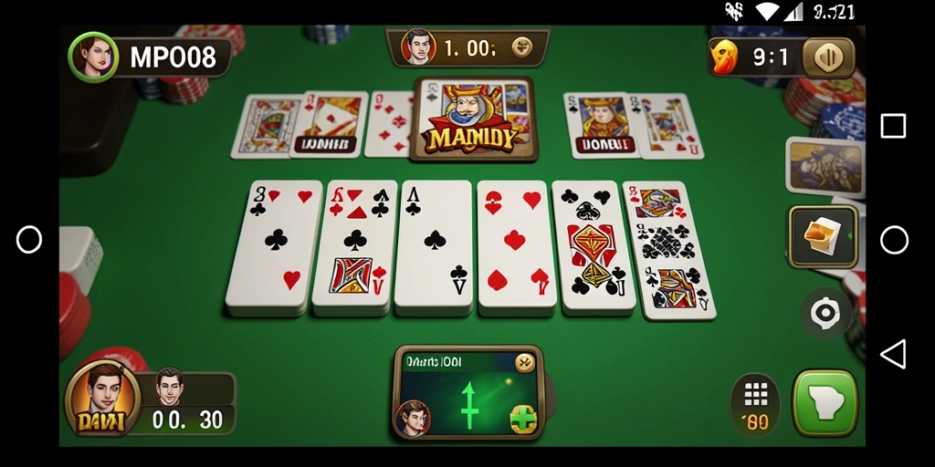 Tampilan gameplay menarik dari MPO08 dengan kartu Domino.