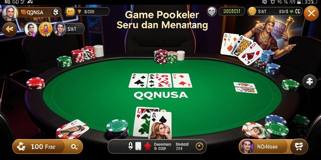 Tampilan gameplay Poker yang seru di QQNUSA.