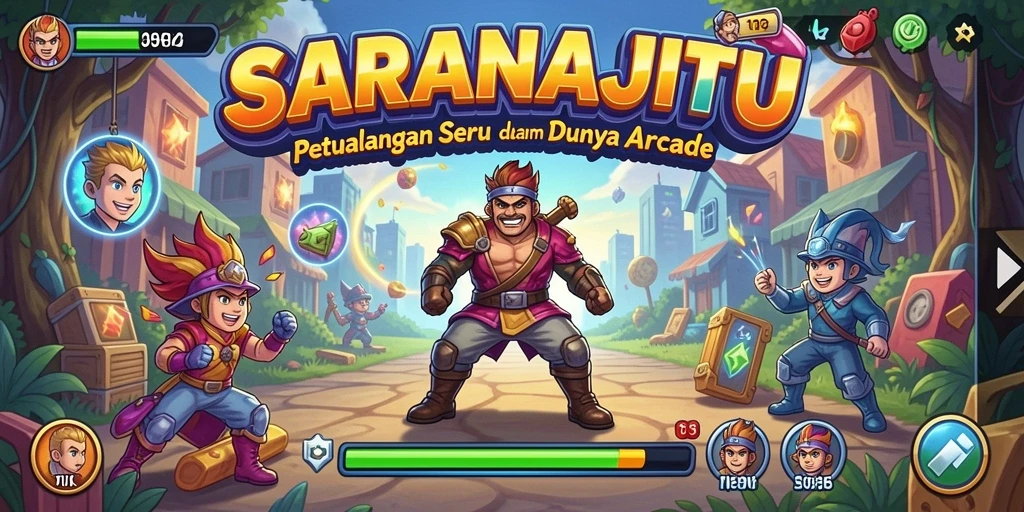 Tampilan gameplay SARANAJITU yang penuh aksi dan tantangan.