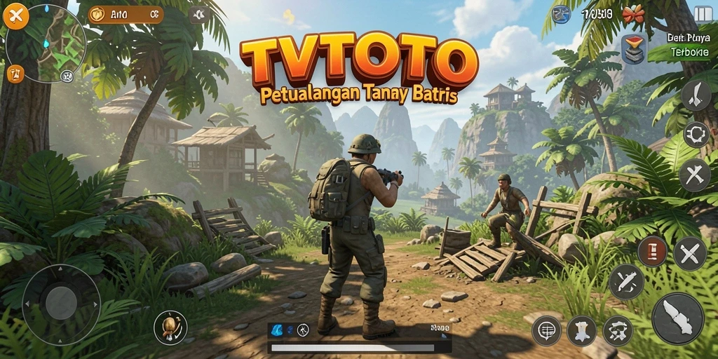Tampilan gameplay TVTOTO yang memukau dalam dunia terbuka.
